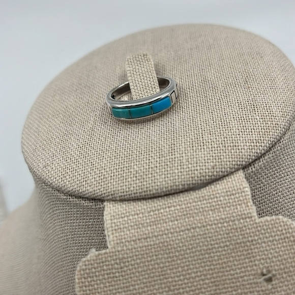 Authentic Southwest WJ Wilson Jim Navajo Sleeping Beauty Turquoise Size 6 Ring - Picture 3 of 12